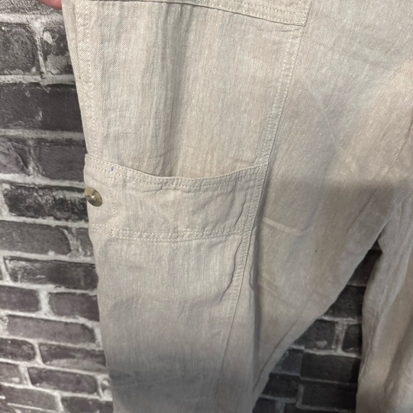 NWT Free People Feelin Good Linen Utility Pant Natural tan pants - Picture 6 of 15